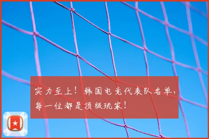 实力至上!韩国电竞代表队名单,每一位都是顶级玩家!