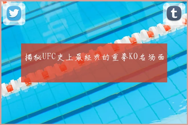 揭秘UFC史上最经典的重拳KO名场面