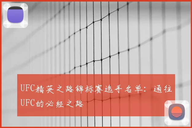 UFC精英之路锦标赛选手名单：通往UFC的必经之路